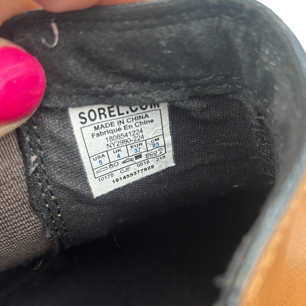 Sorel Joan Of Arctic Boots Girls 5 Brown Wedge Chelsea Glitter Shimmer Pull On - Picture 11 of 12